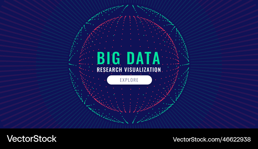 Technology background with circle dots mesh Vector Image