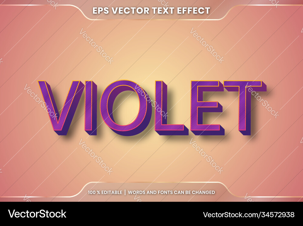 Text effect in 3d violet words font styles theme Text effect in 3d violet words font styles theme vector image