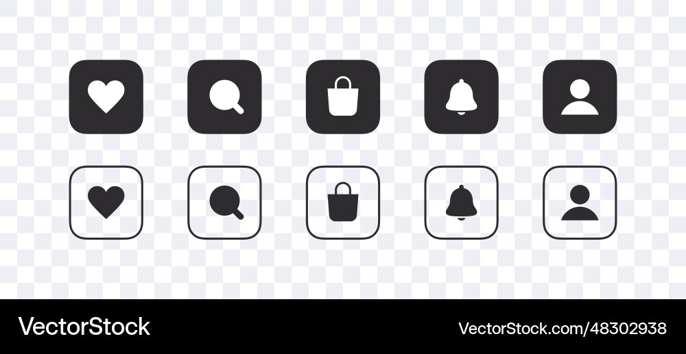 Web or ui ux icon set search cart vector image