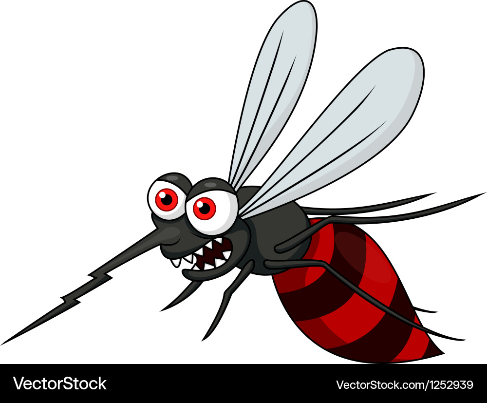 Angry mosquito cartoon vector image