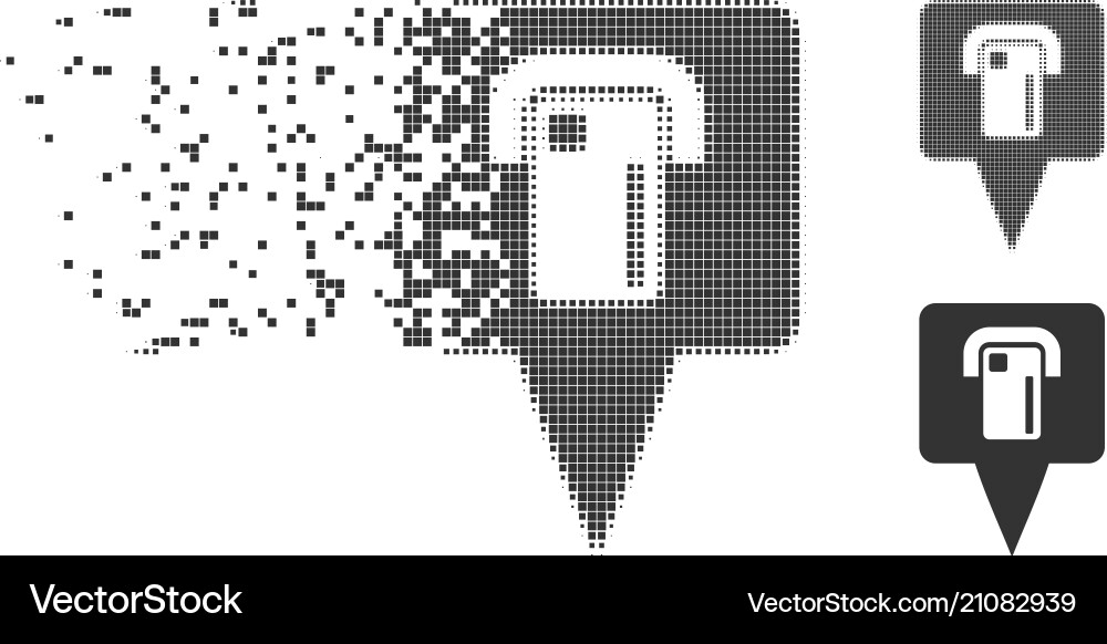 Atm terminal map pointer shredded pixel halftone Atm terminal map pointer shredded pixel halftone vector image