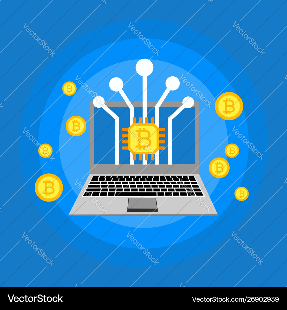 Blockchain scheme mining crypto currency server Blockchain scheme mining crypto currency server vector image