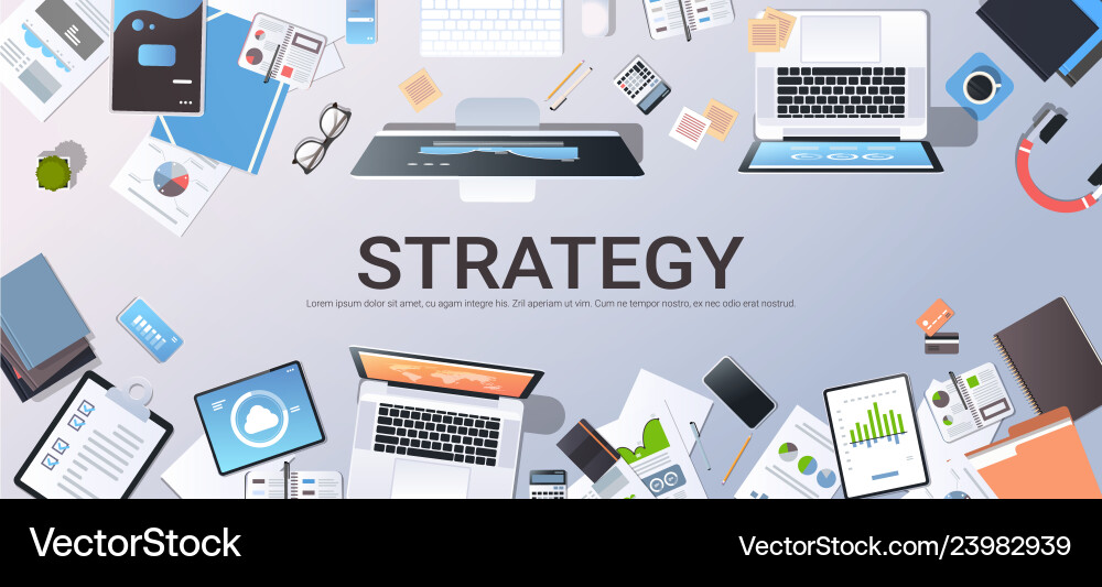 Business Strategie Marketing Plan Konzept Top Winkel Business Strategie Marketing Plan Konzept Top Winkel vektorbild