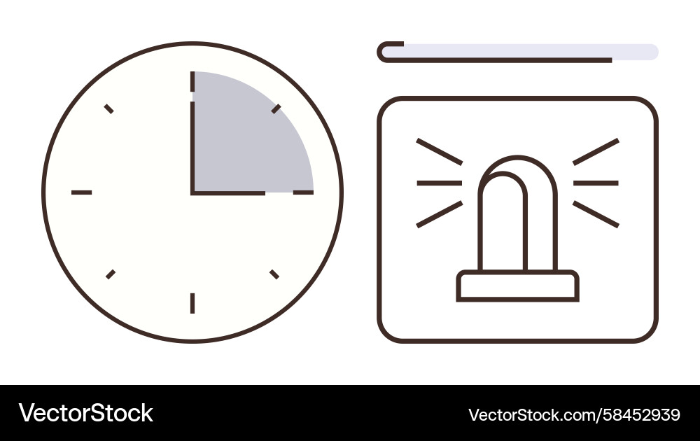 Countdown Timer Clock with Flash Vector Image