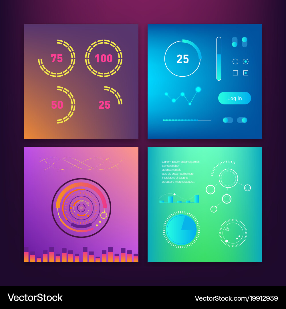 Dashboard ui und ux kit bar Diagramm vektorbild
