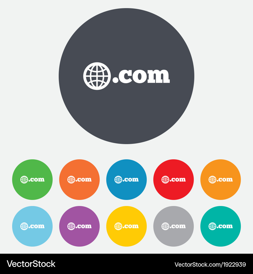 Domain com sign icon top-level internet vector image
