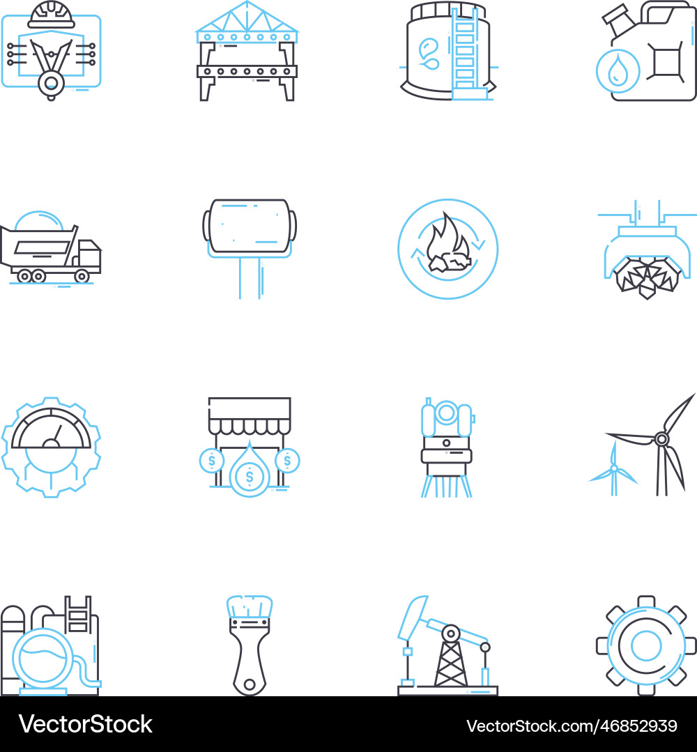 Electrical engineering linear icons set circuitry Electrical engineering linear icons set circuitry vector image