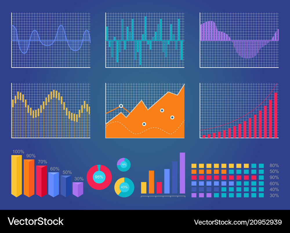 Graphics collection colorful Graphics collection colorful vector image