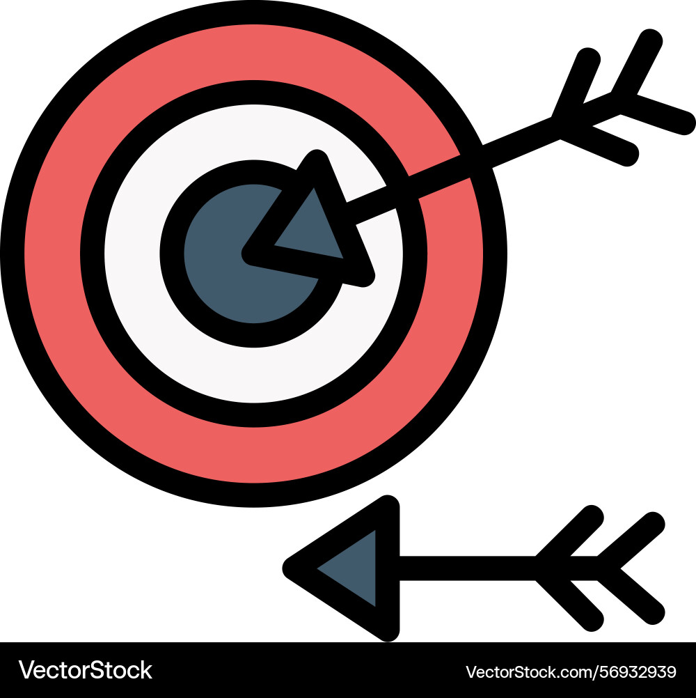 Objective line filled style icon design Vector Image