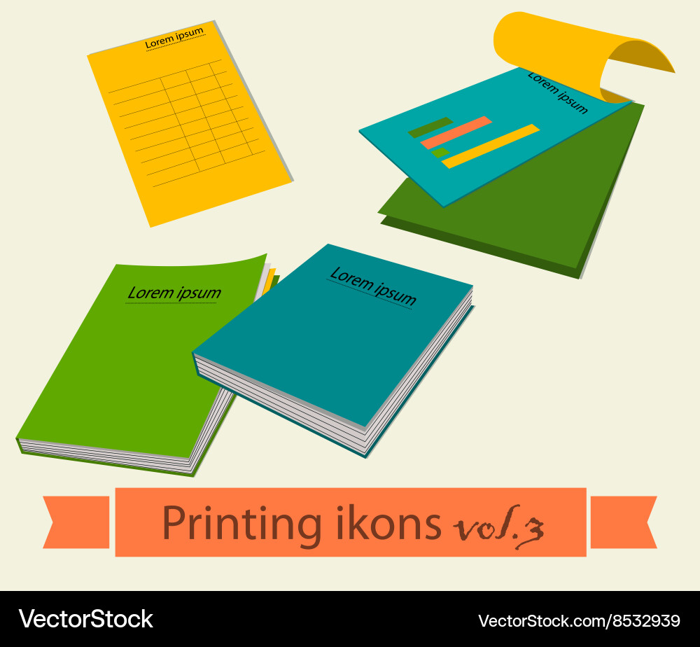 Print icons set3 Vector Image