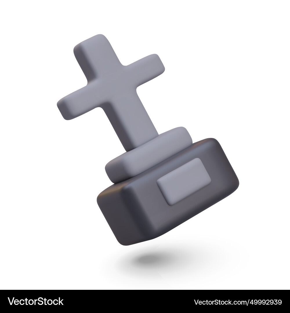 Realistic 3d grave cross object in falling Realistic 3d grave cross object in falling vector image