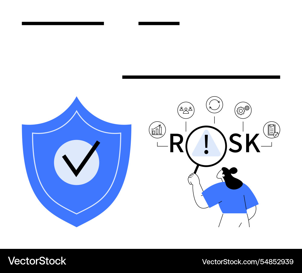 Risk assessment with a focus on security and data Risk assessment with a focus on security and data vector image