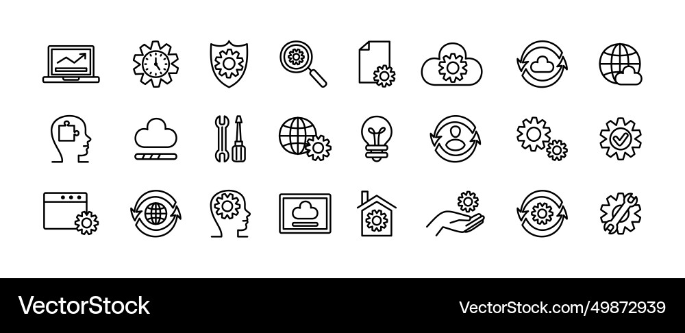 Software icon line stroke symbols test data Vector Image
