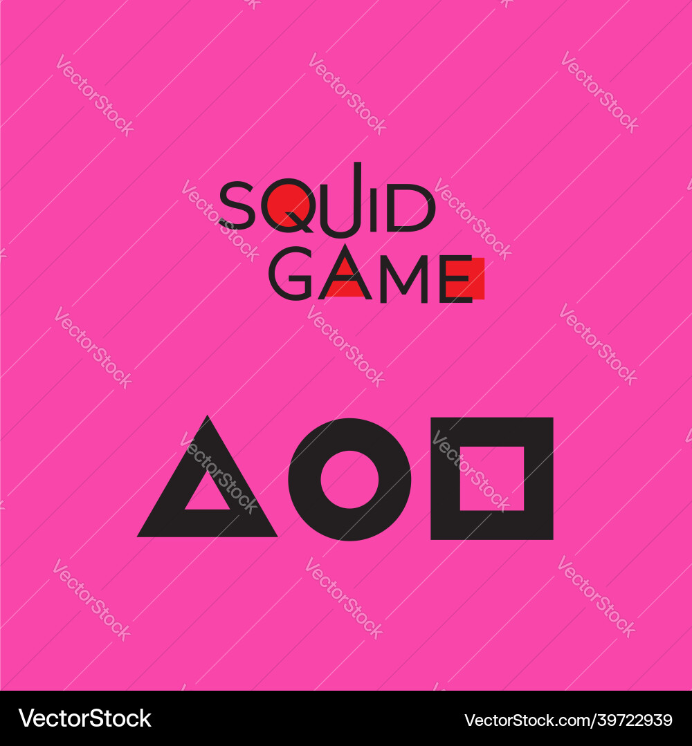 Squid game symbol elements square circle vector image