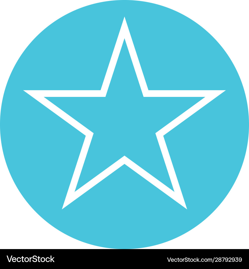 Star five pointed block style icon vector image