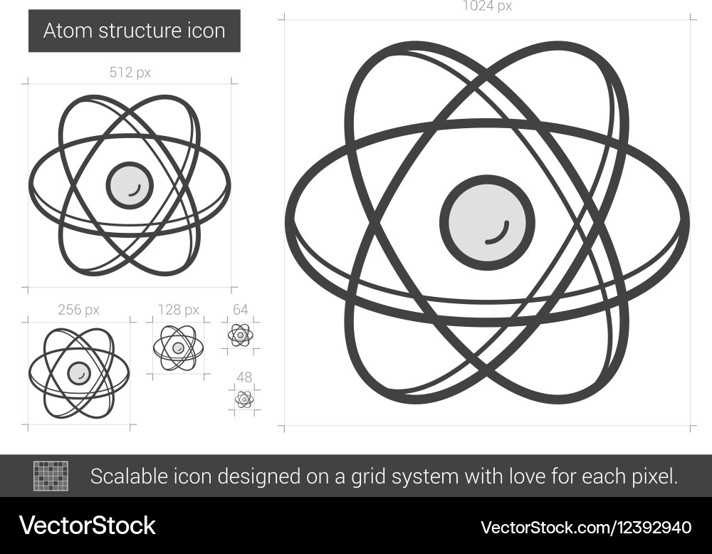 Atom structure line icon Vector Image