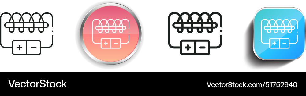 Battery icon thin linear regular and button style vector image