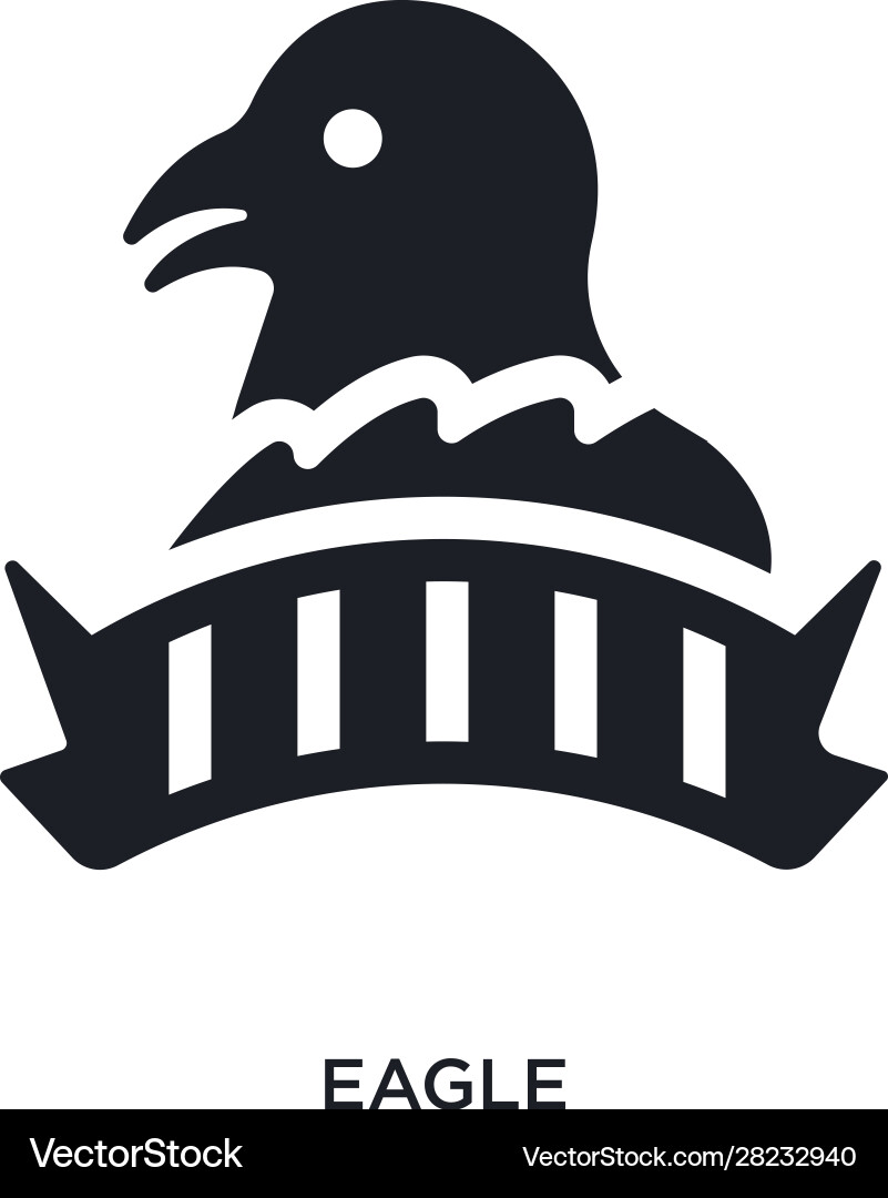 Black eagle isolated icon simple element from Vector Image