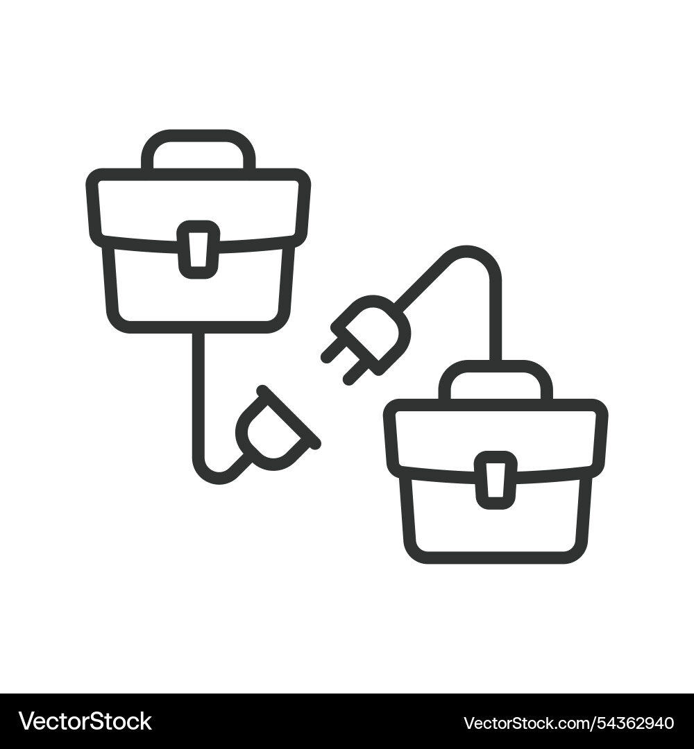 Business connection icon in line design Business connection icon in line design vector image