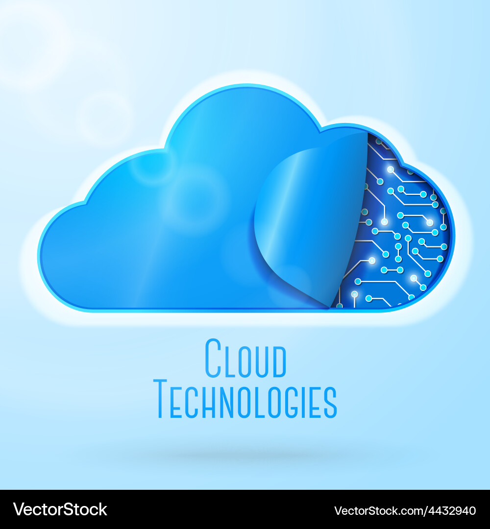 Cloud Technology with Microchips vector image