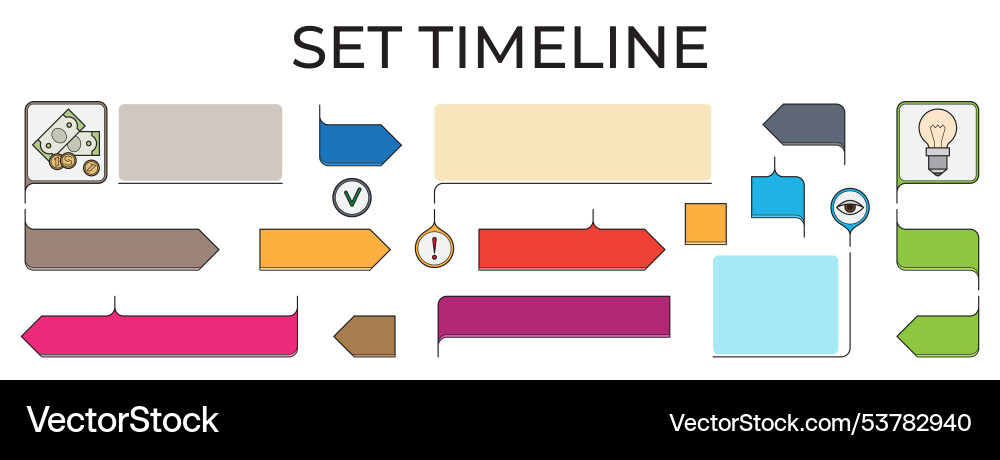 Colorful flowchart with icons and text boxes Vector Image