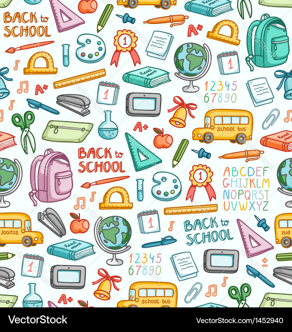 Colorful School Pattern vector image