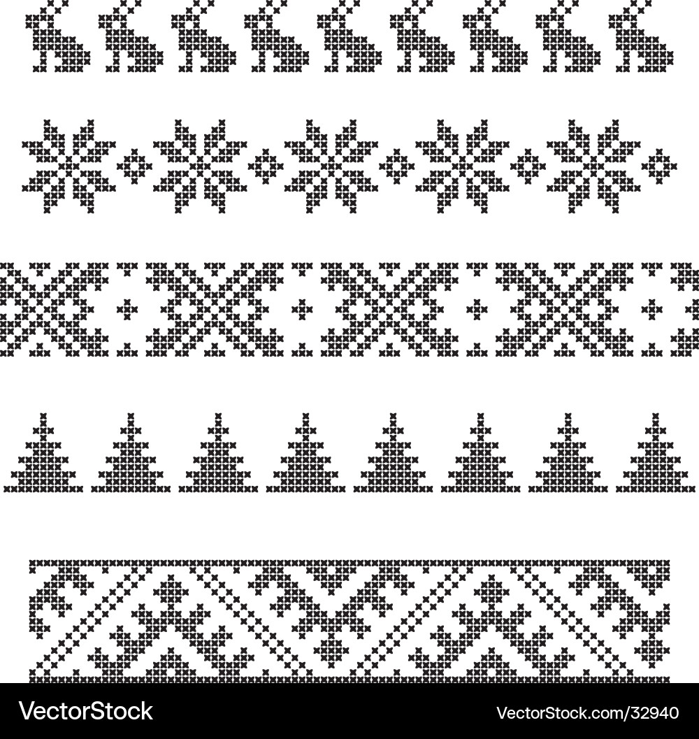 Cross Stitch Border Pattern vector image