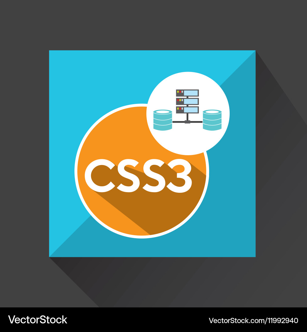 Css3 language data base storage vector image