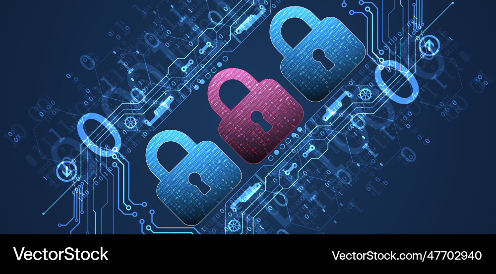 Data security cyber or information privacy Data security cyber or information privacy vector image