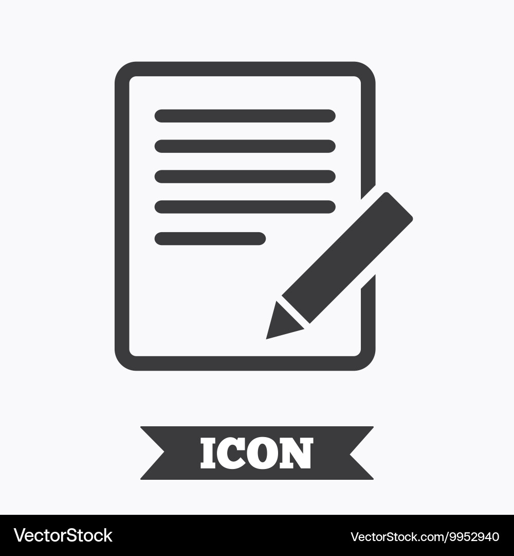 Document Sign Edit Icon vector image
