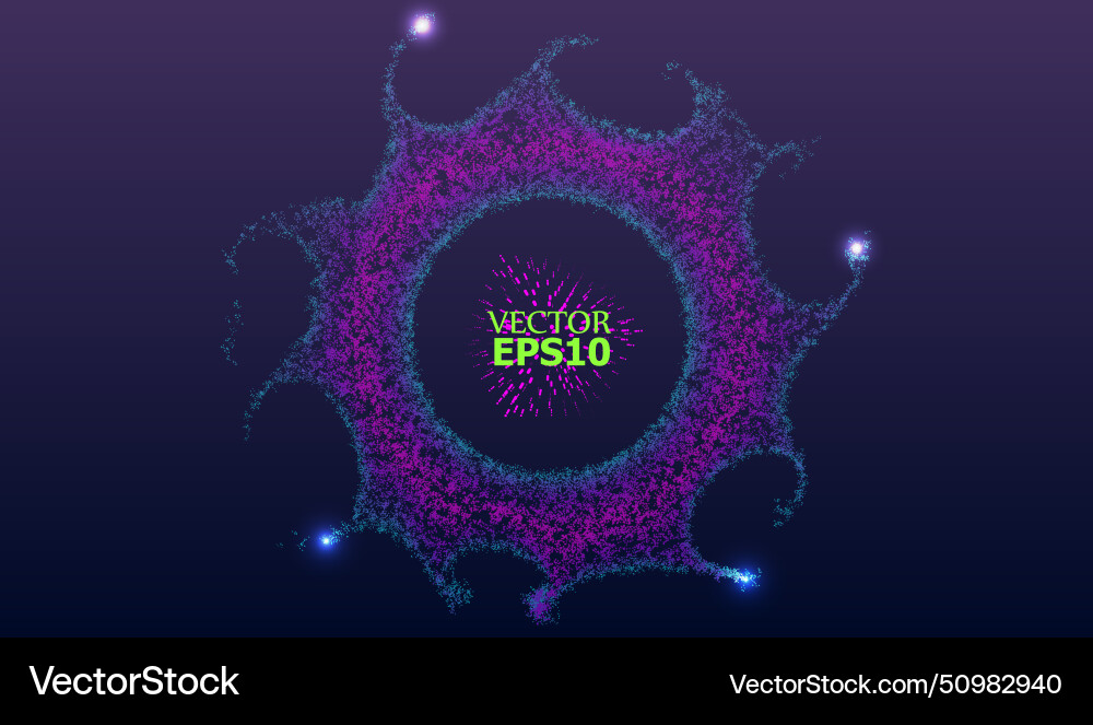 Eps10 dynamic fluid flow from luminous particles Eps10 dynamic fluid flow from luminous particles vector image