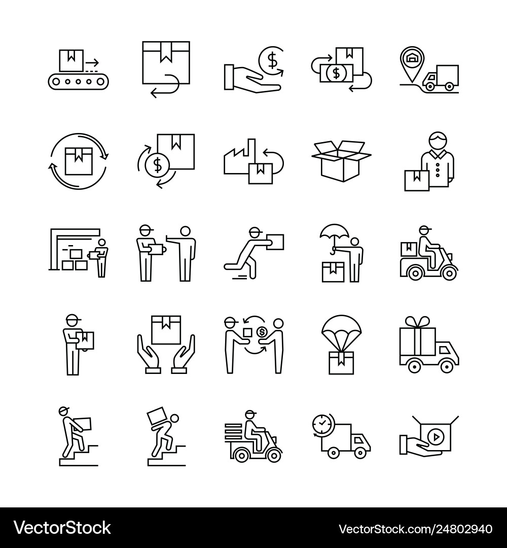 Fast delivery logistic icons big set in flat style Fast delivery logistic icons big set in flat style vector image