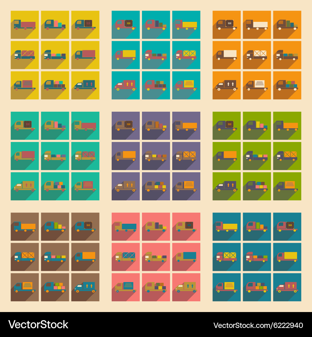 Flat with shadow concept and mobile application Vector Image