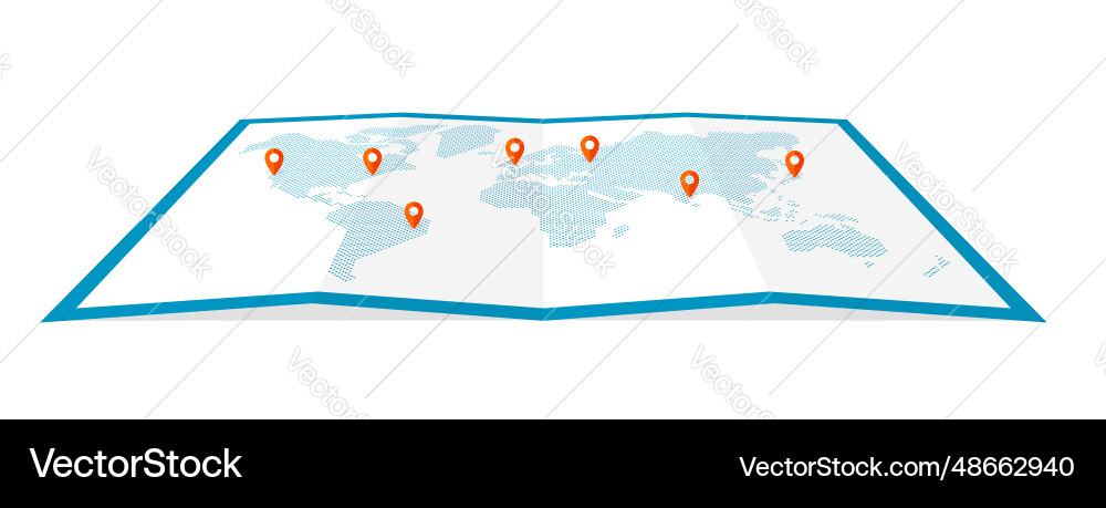Four-fold world map drawn with circular dots Four-fold world map drawn with circular dots vector image