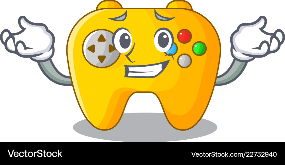 Grinning video game controller shaped on charcter Grinning video game controller shaped on charcter vector image
