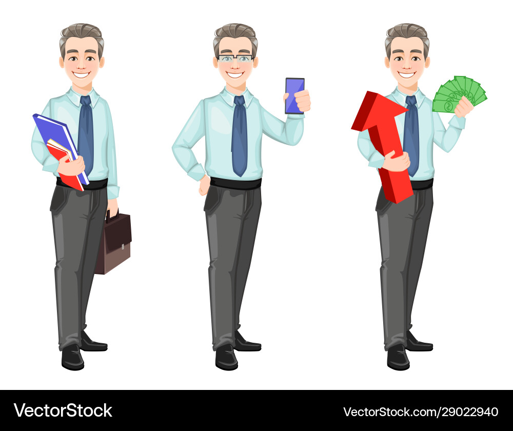 Handsome confident business man Handsome confident business man vector image