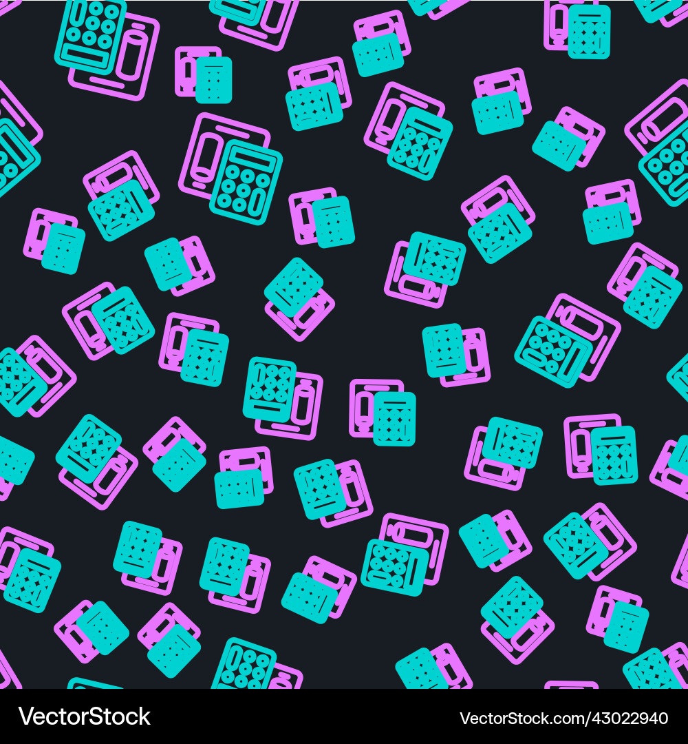 Line calculator icon isolated seamless pattern Line calculator icon isolated seamless pattern vector image