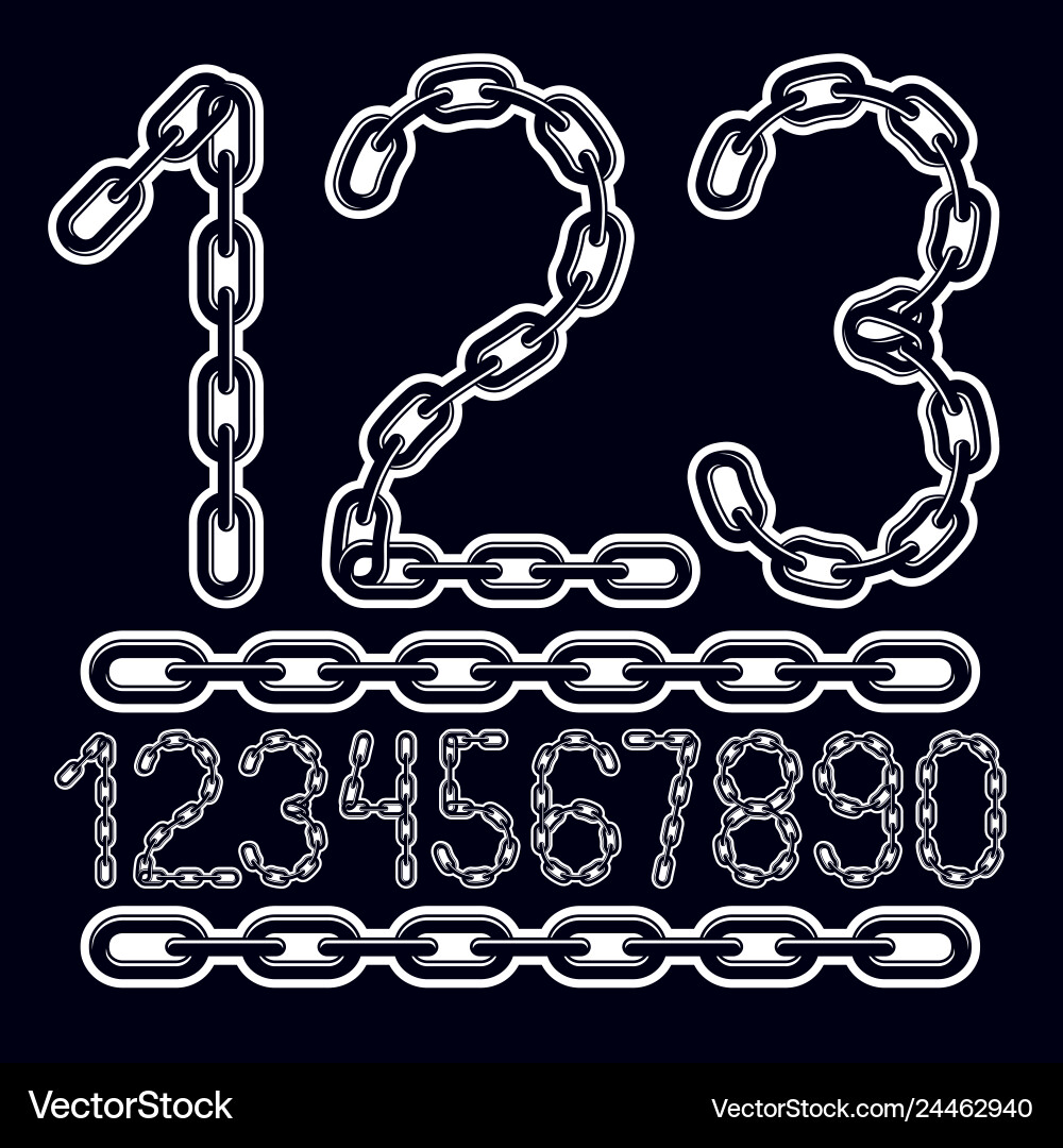 Modern digits numerals collection elegant numbers Modern digits numerals collection elegant numbers vector image