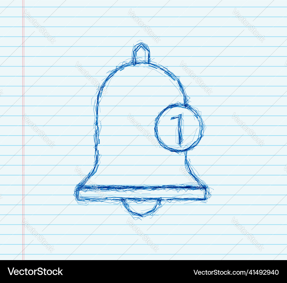 Notification bell icon for incoming inbox message Notification bell icon for incoming inbox message vector image