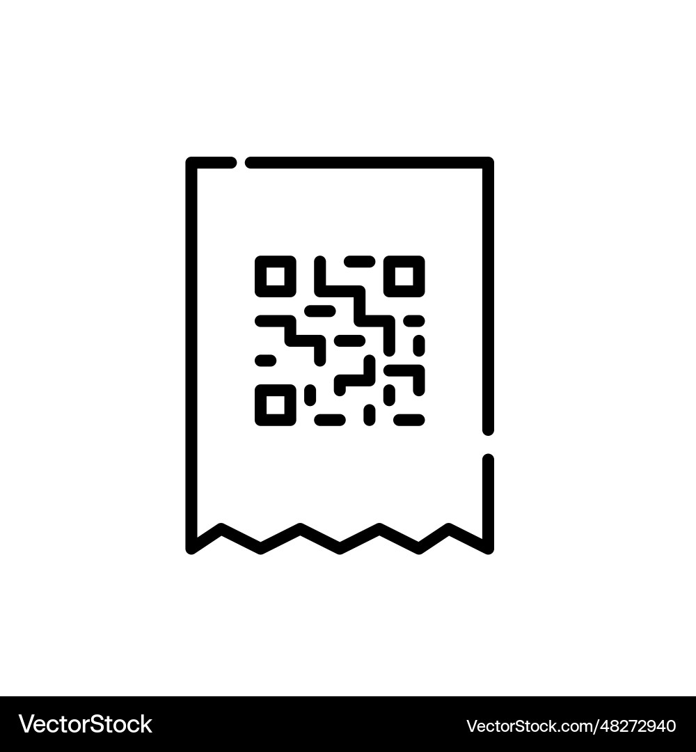 Qr-code printed on a check pixel perfect vector image