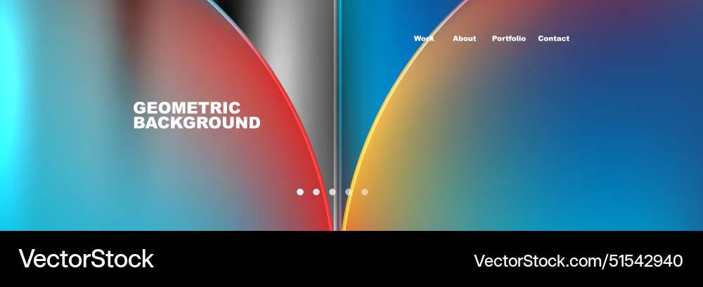 Round triangles and squares web site page template Round triangles and squares web site page template vector image