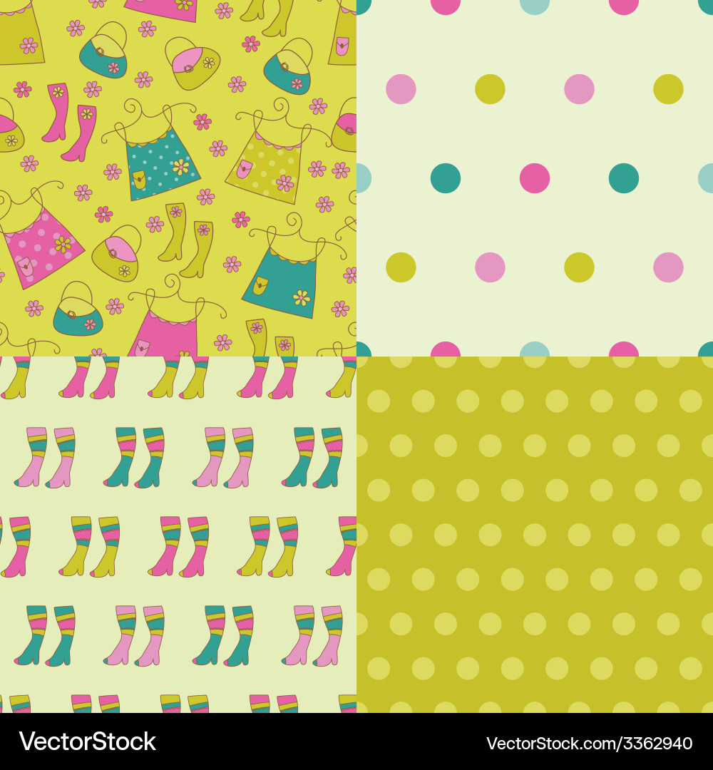 Set of abstract seamless patterns Vector Image