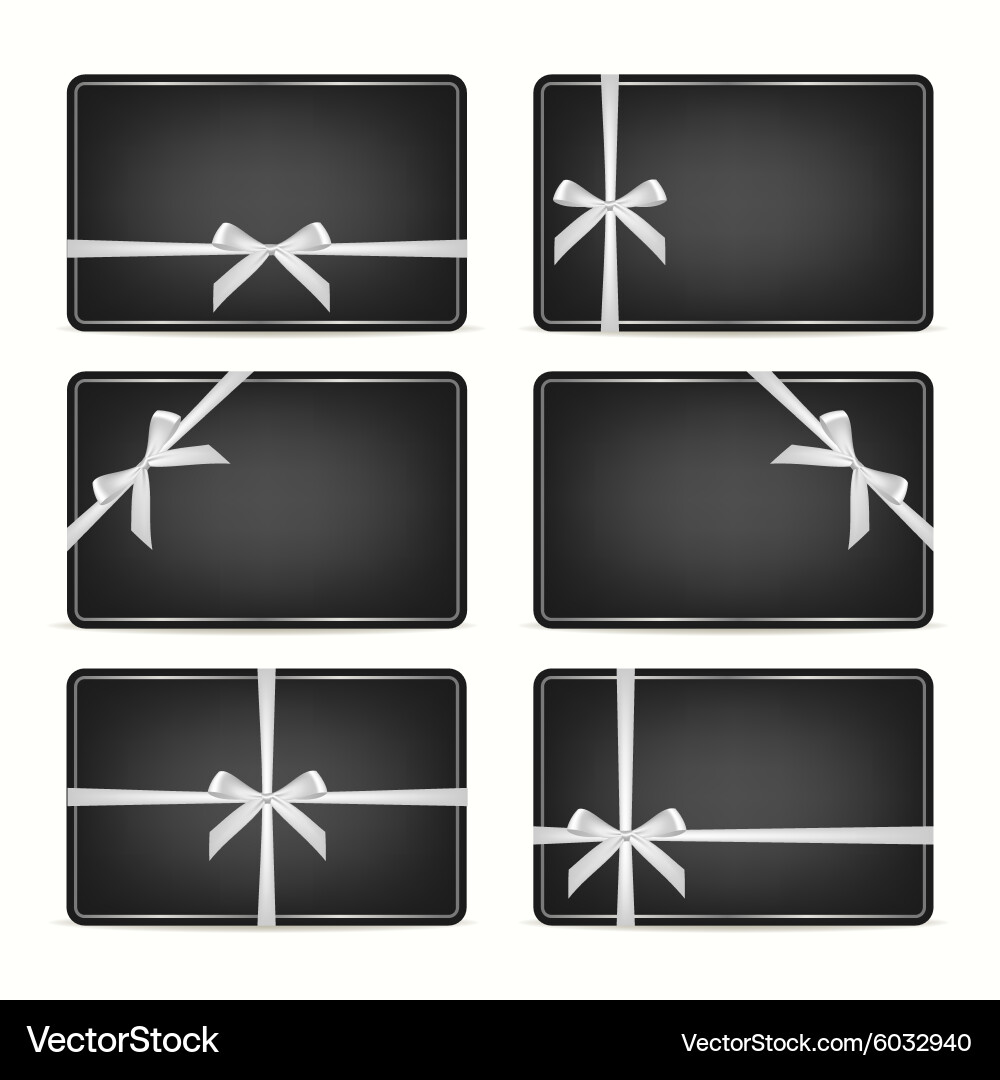 Set of gift cards with ribbons vector image