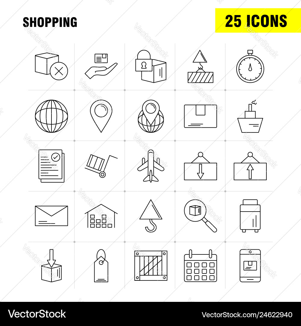 Shopping line icon for web print and mobile uxui vector image