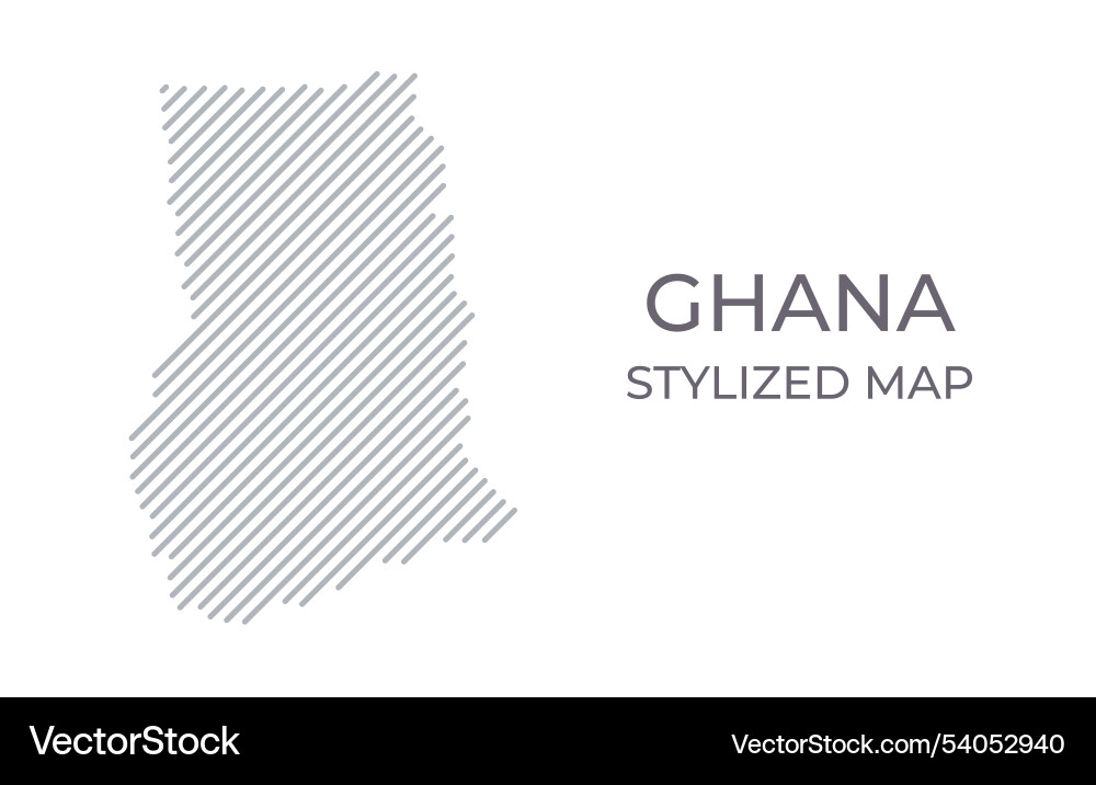 Stylized linear map of ghana in minimalistic vector image