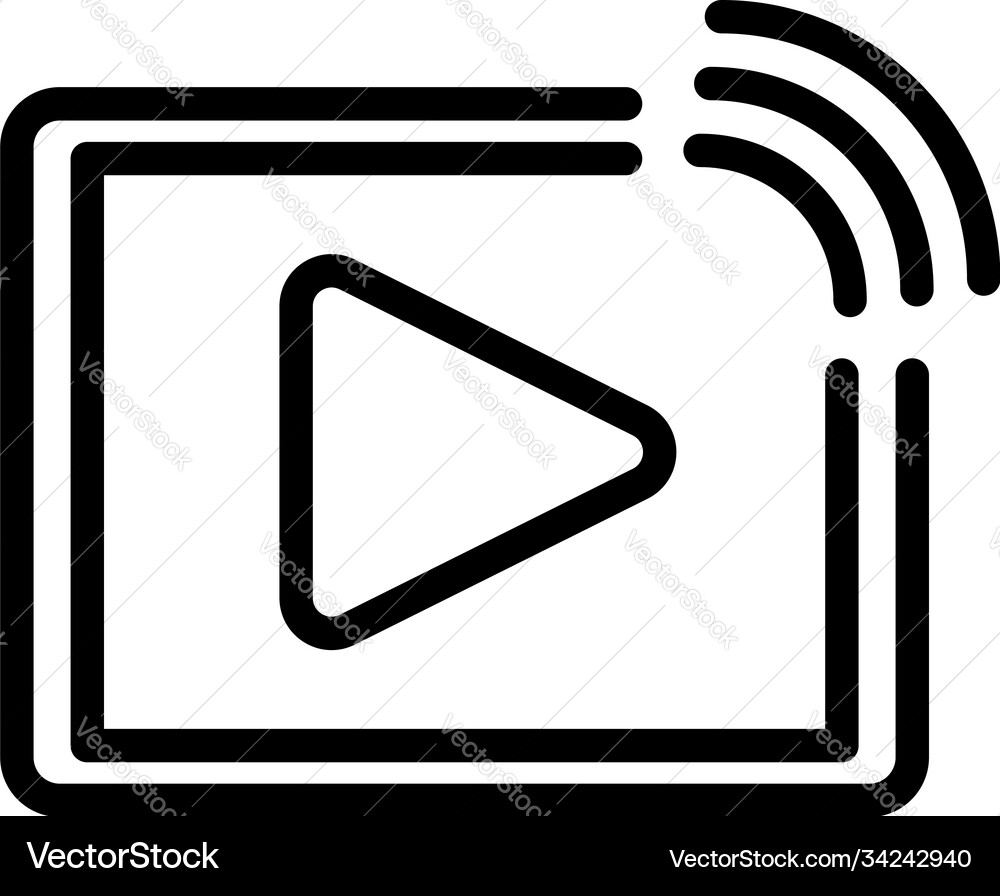 Web video player stream icon outline style Web video player stream icon outline style vector image