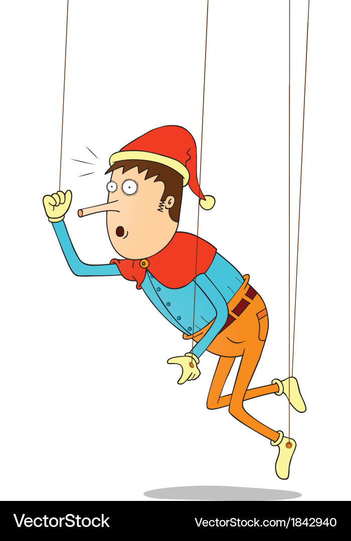 Wooden Puppet on String Vector Image