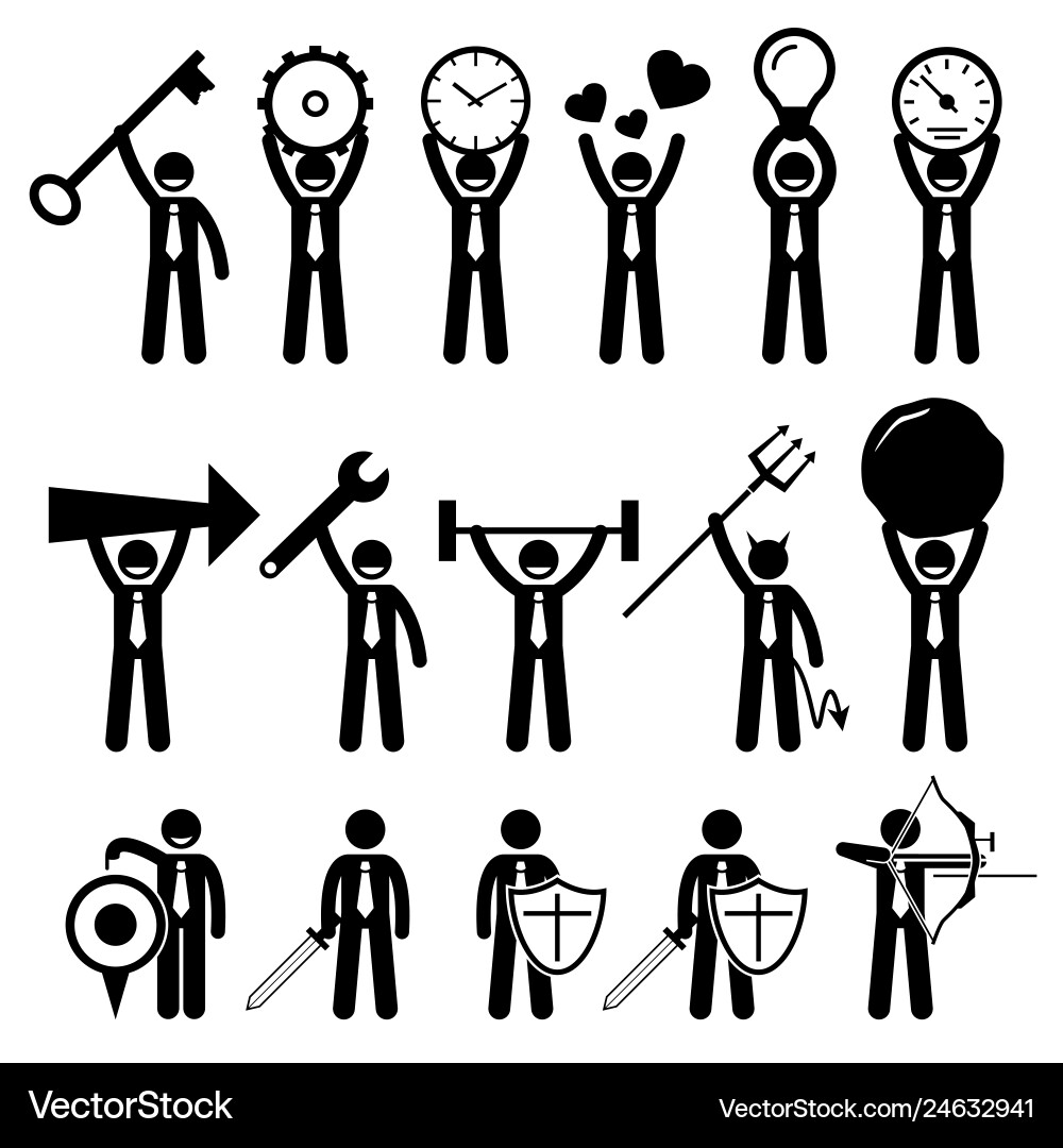 Business Figure with Objects vector image