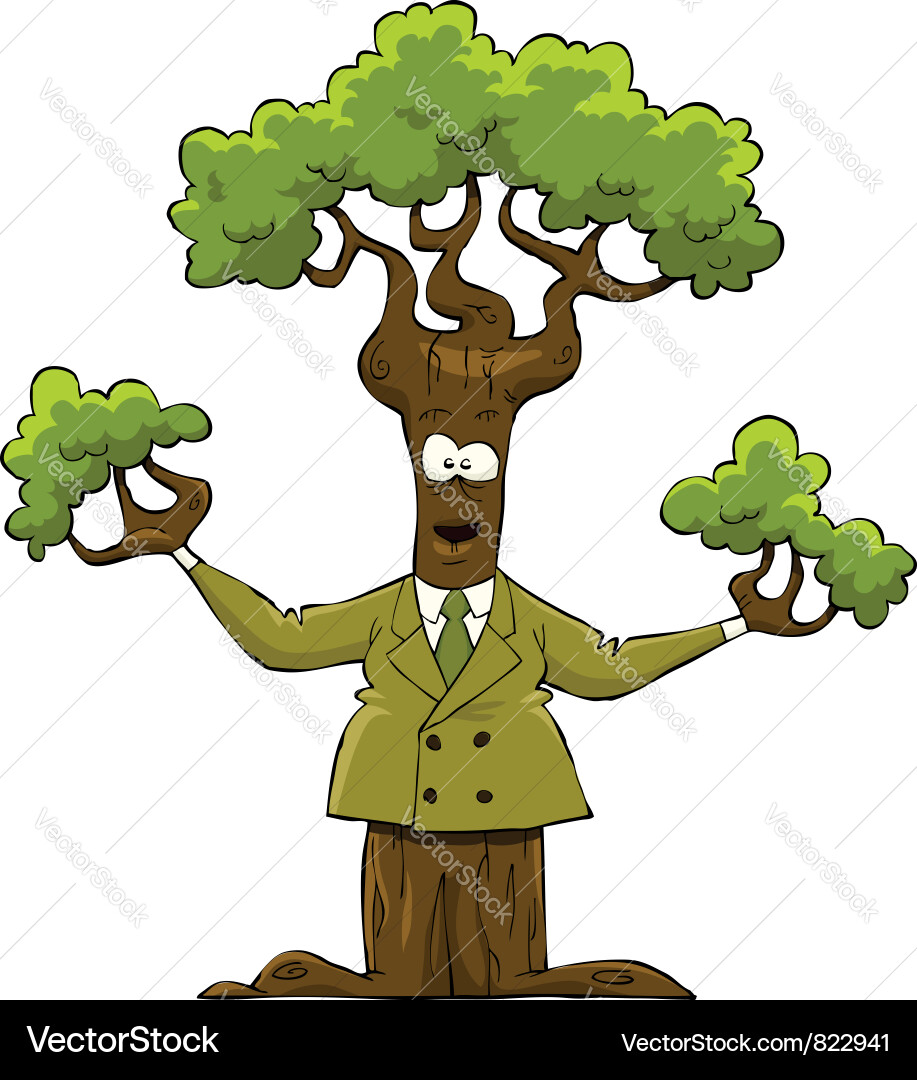 Cartoon Tree in Suit vector image