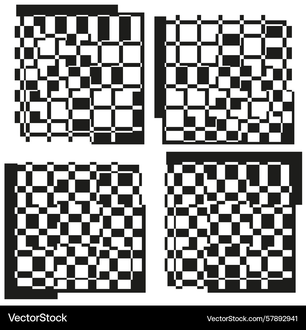 Checkerboard pattern set geometric square Vector Image
